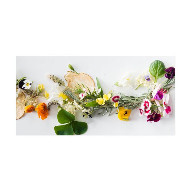 Multicolor vloerkleden Fresch Herbs With Edible Flowers