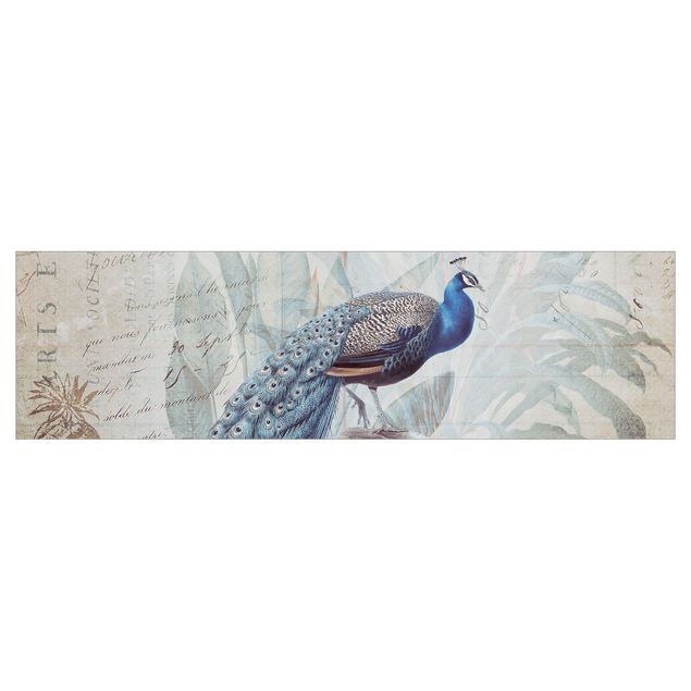 Keukenachterwanden Shabby Chic Collage - Peacock