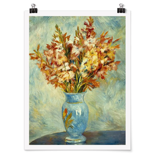 Posters Auguste Renoir - Gladiolas in a Blue Vase