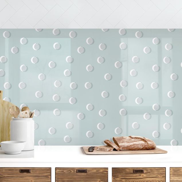 Achterwand voor keuken patroon Pattern With Dots And Circles On Bluish Grey II