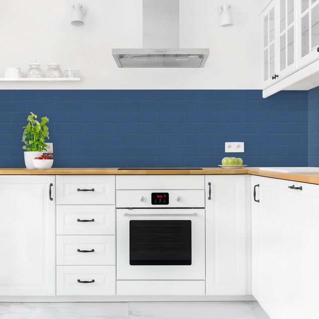 Achterwand voor keuken tegelmotief Ceramic Tiles Dark Blue