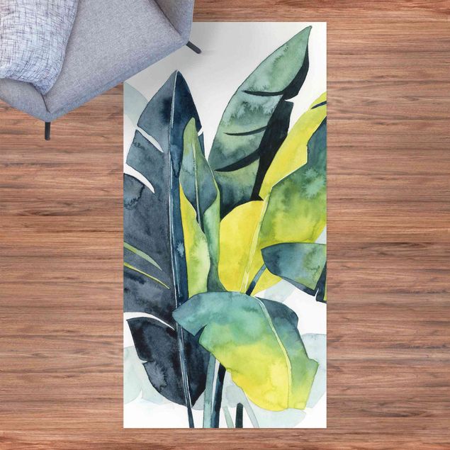 loper vloerkleed Tropical Foliage - Banana