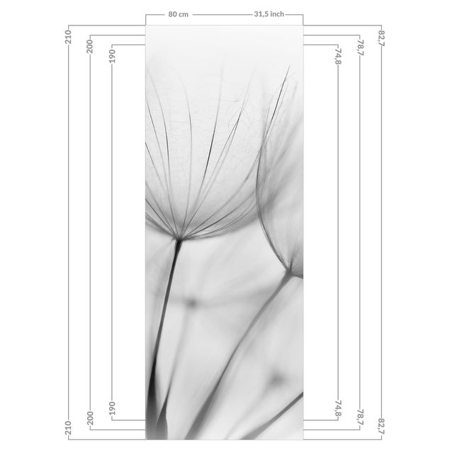 Duschrückwand - In einer Pusteblume Schwarz-weiß