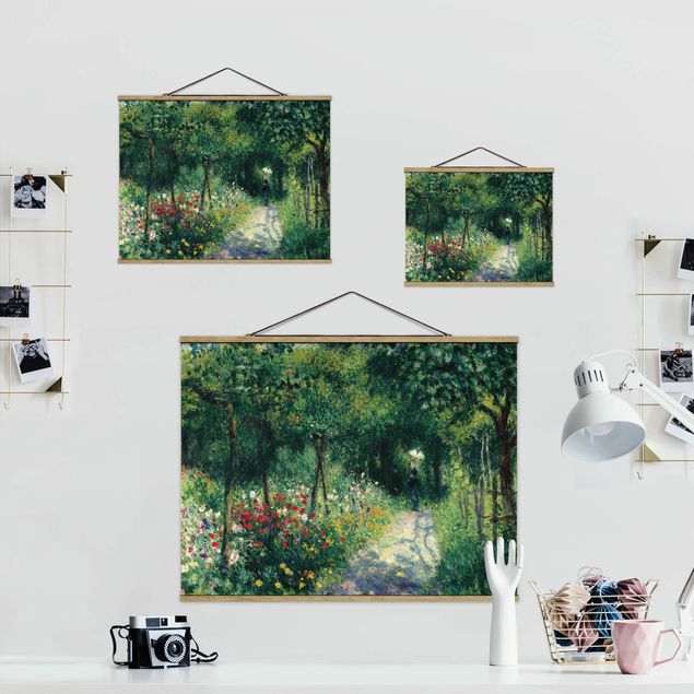 Stoffen schilderij met posterlijst Auguste Renoir - Women In A Garden