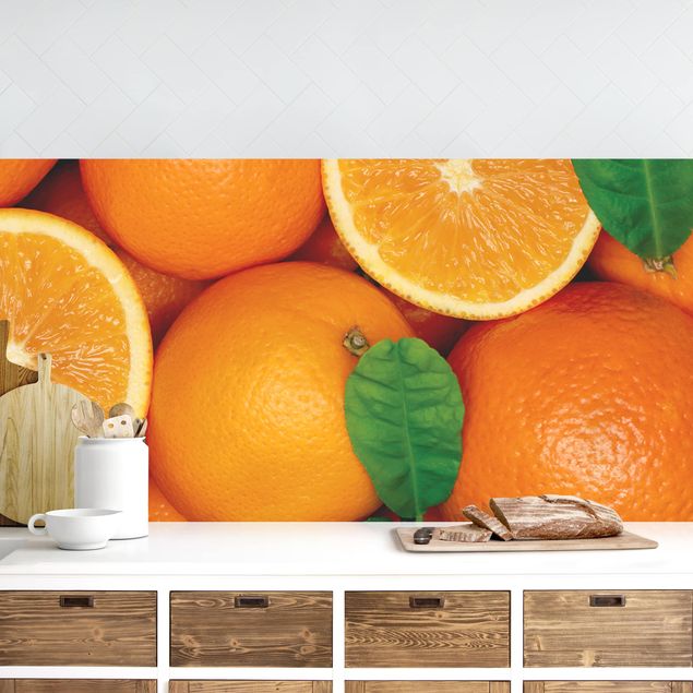 Achterwand voor keuken groenten en fruit Juicy oranges