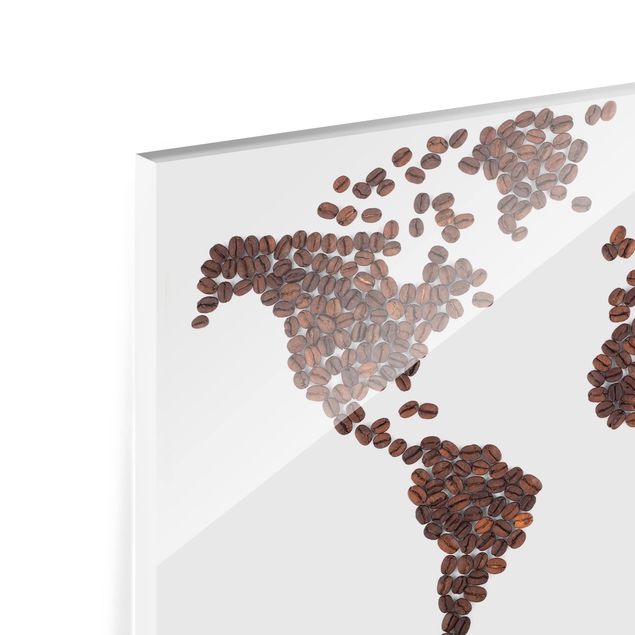 Spatscherm keuken Coffee around the world