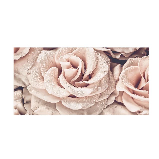 beige kleed Roses Sepia With Water Drops