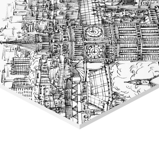 Hexagons Forex schilderijen City Study - London Eye