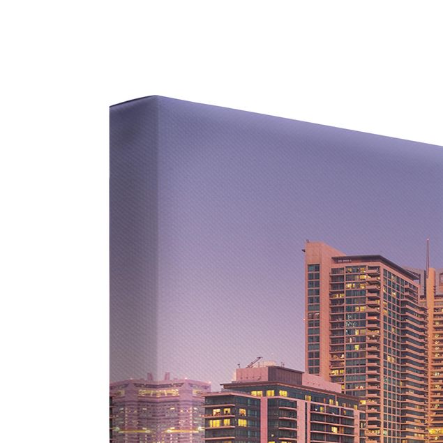 Canvas schilderijen - 3-delig Dubai Skyline And Marina