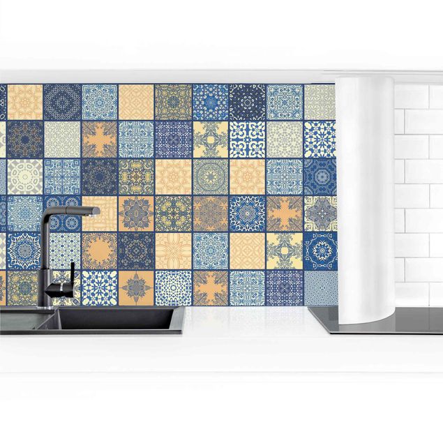 Keukenachterwanden Sunny Mediterranian Tiles With Blue Joints II