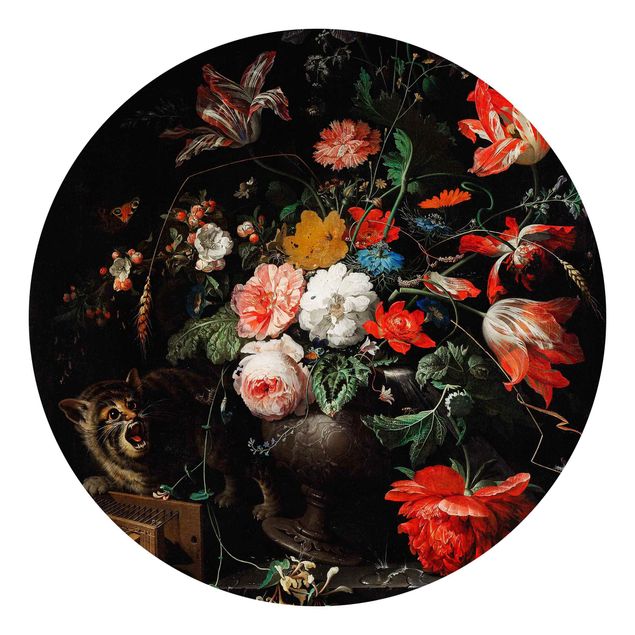 Behangcirkel Abraham Mignon - The Overturned Bouquet
