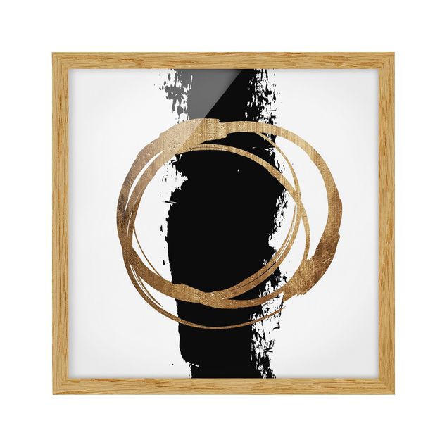 Ingelijste posters Abstract Shapes - Gold And Black