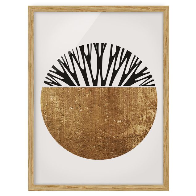 Ingelijste posters Abstract Shapes - Golden Circle