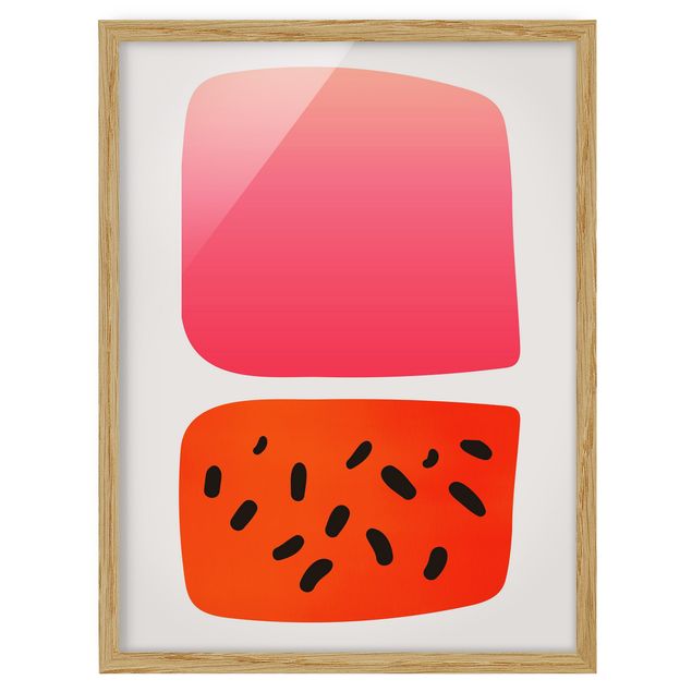 Ingelijste posters Abstract Shapes - Melon And Pink