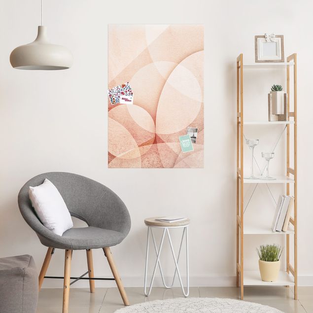 Magnettafel Glas Abstract Graphics In Peach-Colour