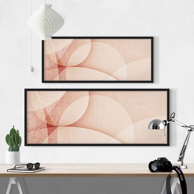 Ingelijste posters Abstract Graphics In Peach-Colour