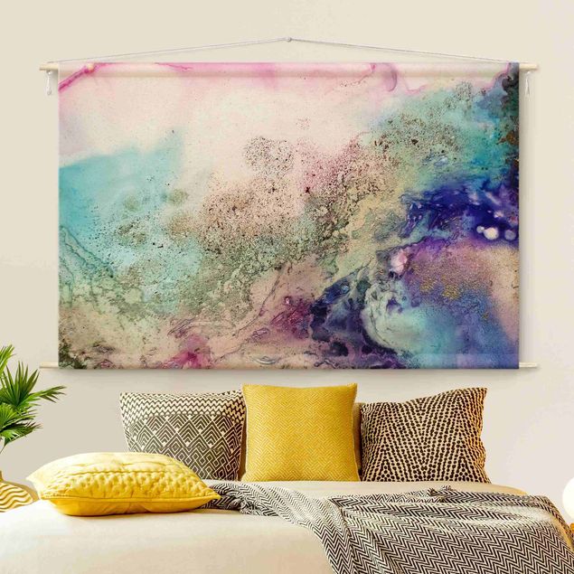 muur tapijt Abstract Changing Colours In Pink And Purple