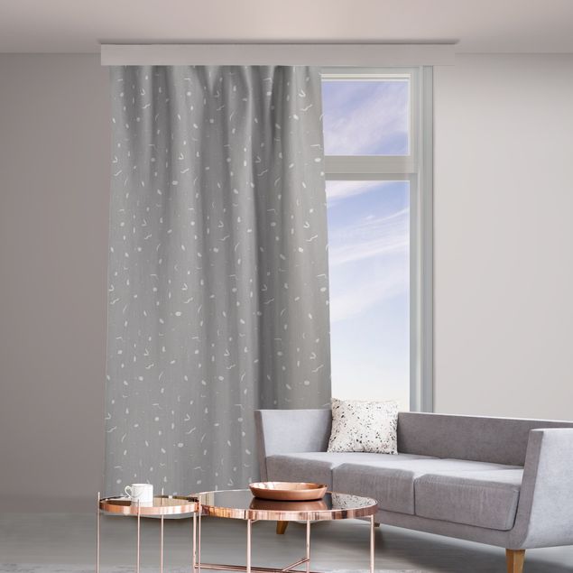 moderne gordijnen grote ramen Abstract Monochrome Pattern - Grey