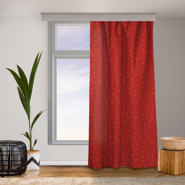 moderne gordijnen grote ramen Abstract Monochrome Pattern - Red