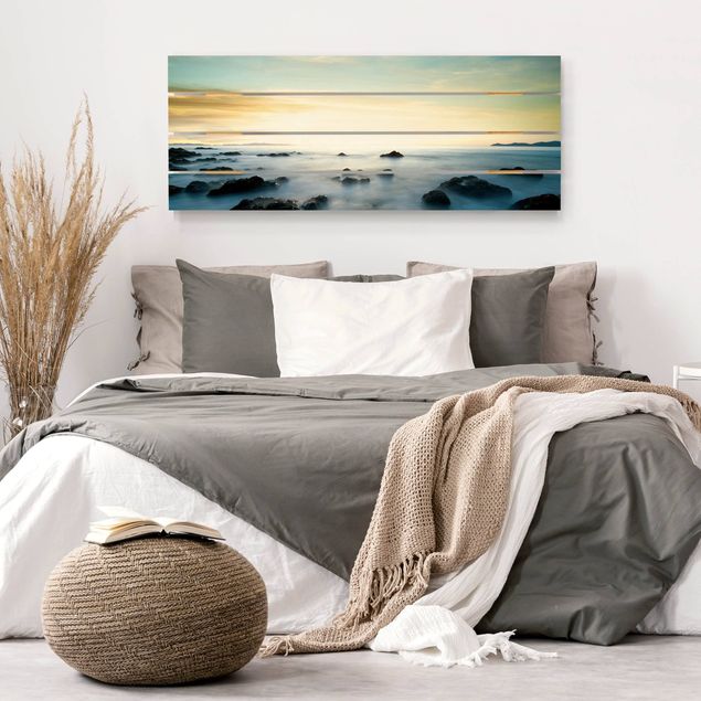 Houten schilderijen op plank Sunset Over The Ocean