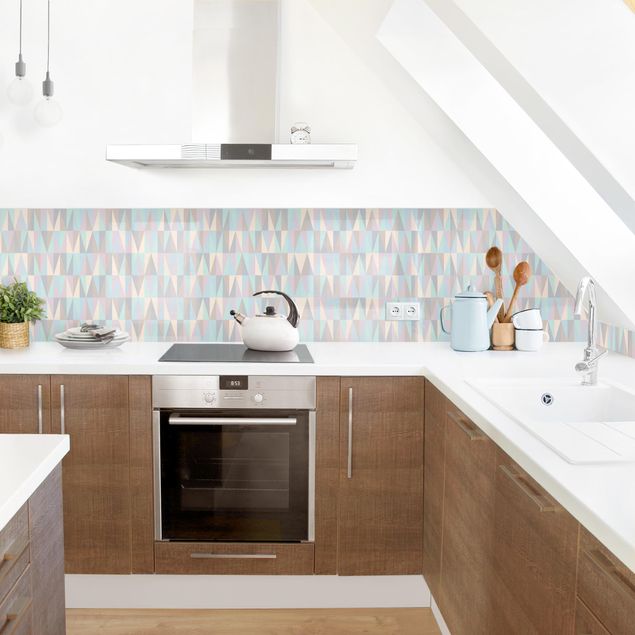 Achterwand in keuken Triangles In Pastel Colours II