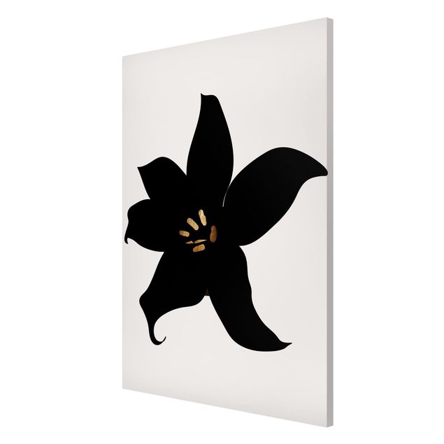 Magneetborden Graphical Plant World - Orchid Black And Gold