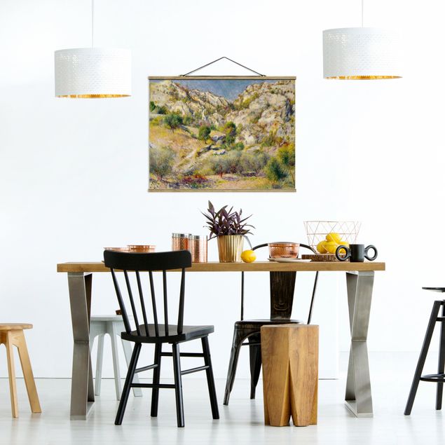 Stoffen schilderij met posterlijst Auguste Renoir - Rock At Estaque