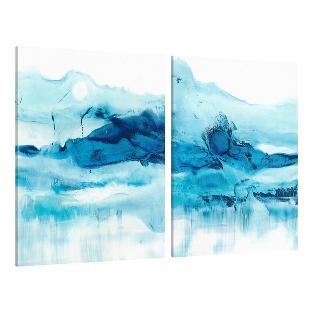 Canvas schilderijen - 2-delig  Blue Flow Set I