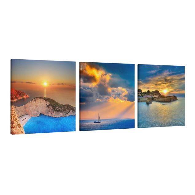 Canvas schilderijen - 3-delig Sunsets
