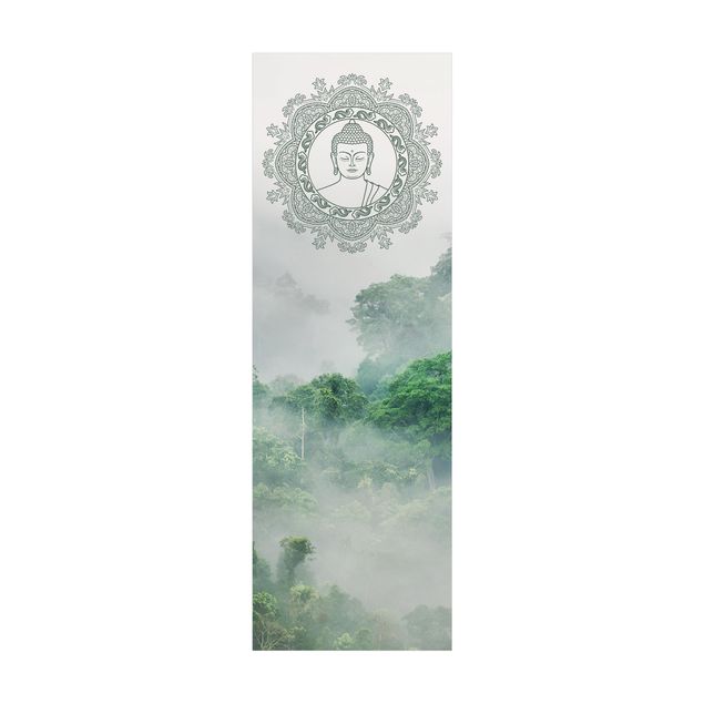 groen vloerkleed Buddha Mandala In Fog