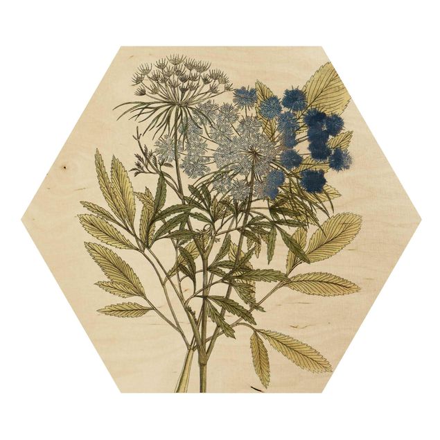 Hexagons houten schilderijen Wild Herbs Board I