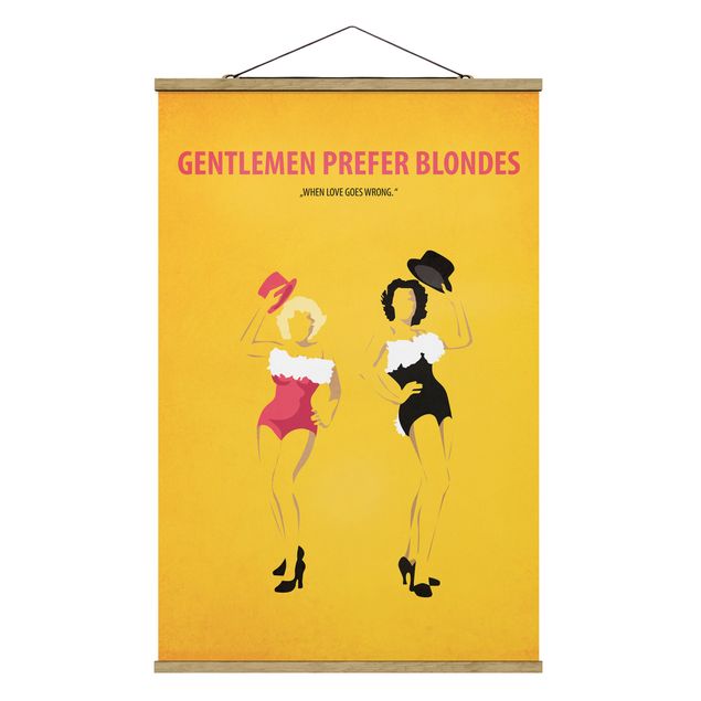 Stoffen schilderij met posterlijst Film Poster Gentlemen Prefer Blondes