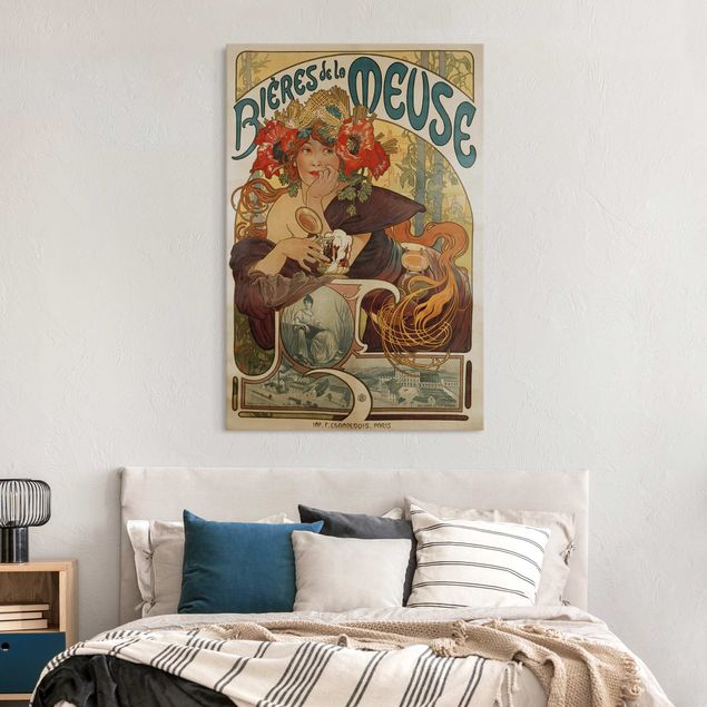 Akoestisch schilderij - Alfons Mucha - Billboard for La Meuse Beer