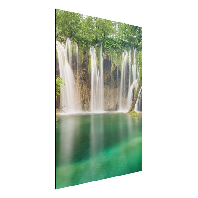 Aluminium Dibond schilderijen Waterfall Plitvice Lakes