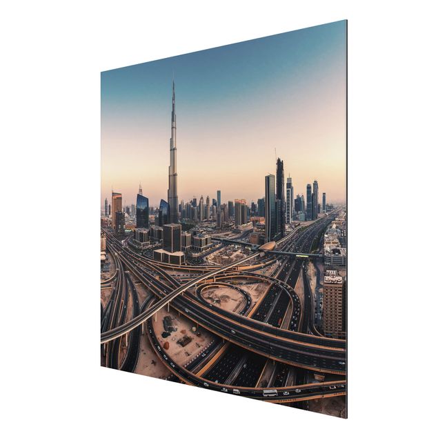 Aluminium Dibond schilderijen Abendstimmung in Dubai