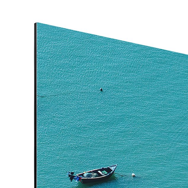 Aluminium Dibond schilderijen Anchored Fishing Boats