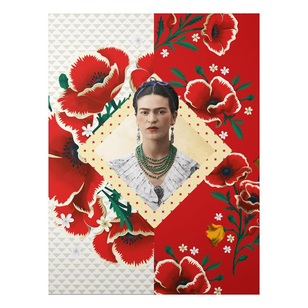 Aluminium Dibond schilderijen Frida Kahlo - Poppies