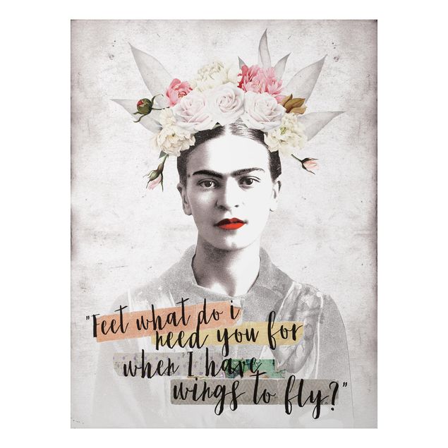 Aluminium Dibond schilderijen Frida Kahlo - Quote
