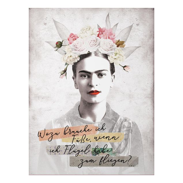 Aluminium Dibond schilderijen Frida Kahlo - A quote
