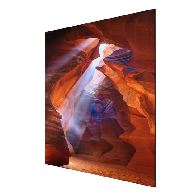 Aluminium Dibond schilderijen Play Of Light In Antelope Canyon