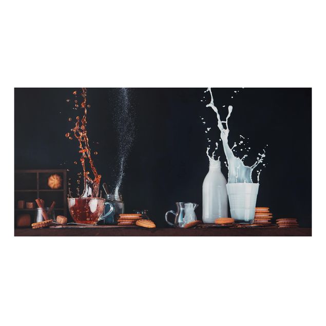 Aluminium Dibond schilderijen Milk And Tea Composition