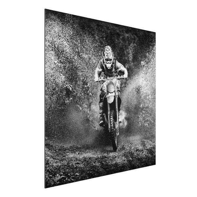 Aluminium Dibond schilderijen Motocross In The Mud