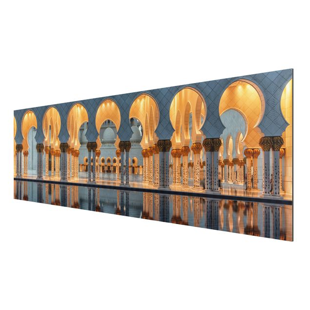 Aluminium Dibond schilderijen Reflections In The Mosque