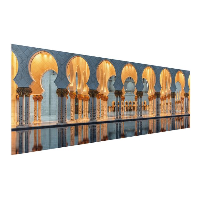 Aluminium Dibond schilderijen Reflections In The Mosque