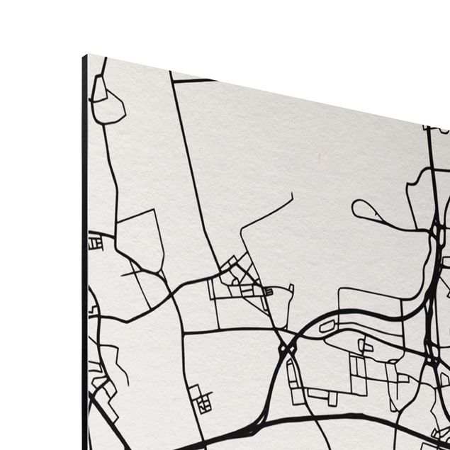 Aluminium Dibond schilderijen Hannover City Map - Classic