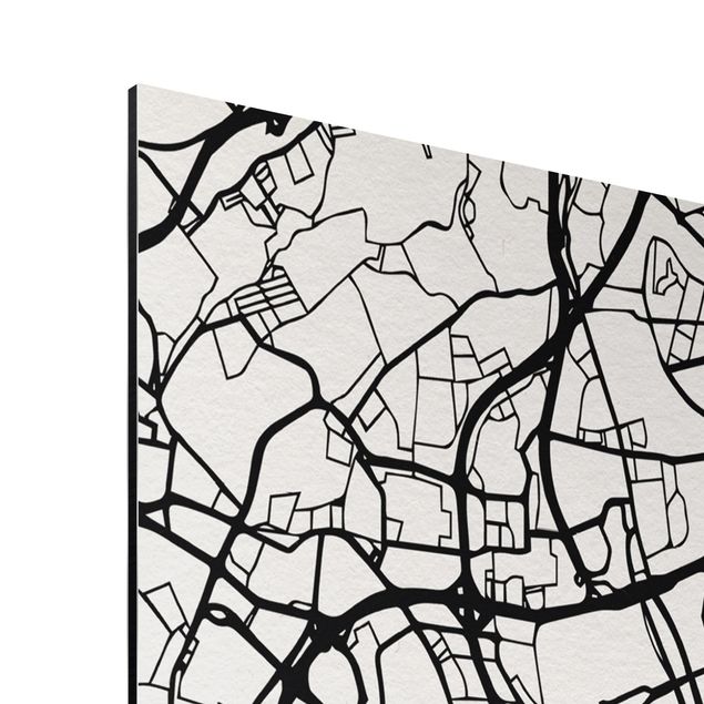 Aluminium Dibond schilderijen Lisbon City Map - Classic