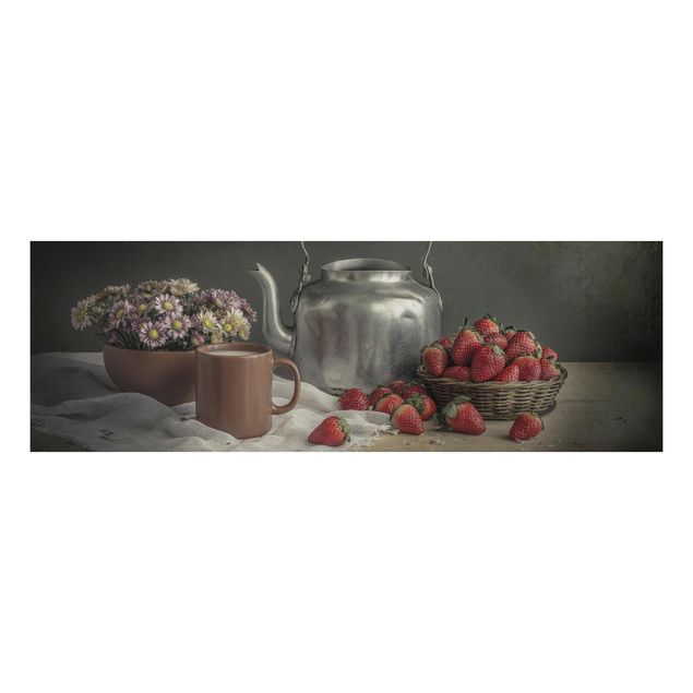 Aluminium Dibond schilderijen Still Life with Strawberries