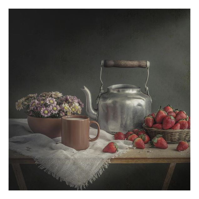 Aluminium Dibond schilderijen Still Life with Strawberries