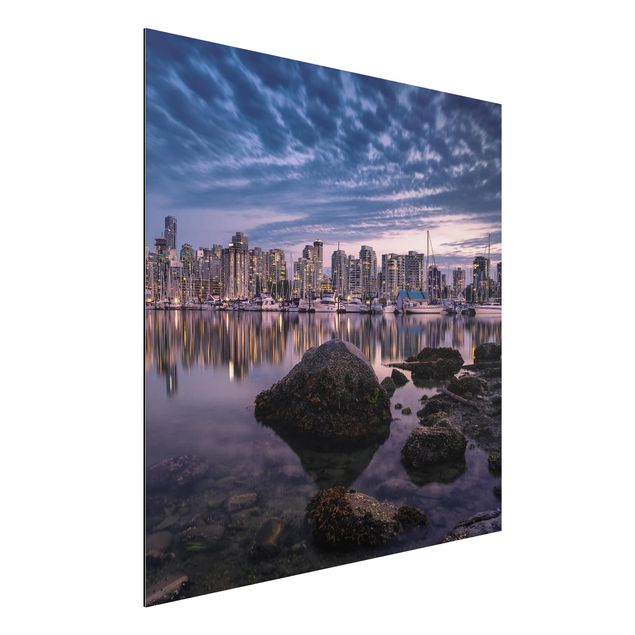 Aluminium Dibond schilderijen Vancouver At Sunset