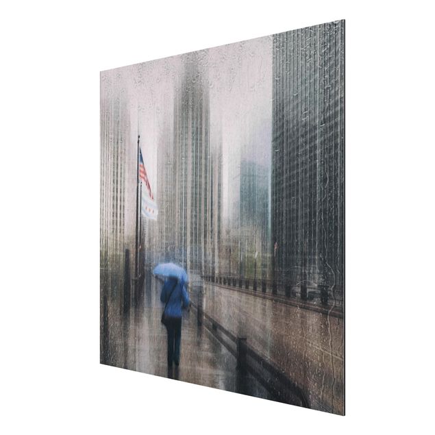 Aluminium Dibond schilderijen Rainy Chicago